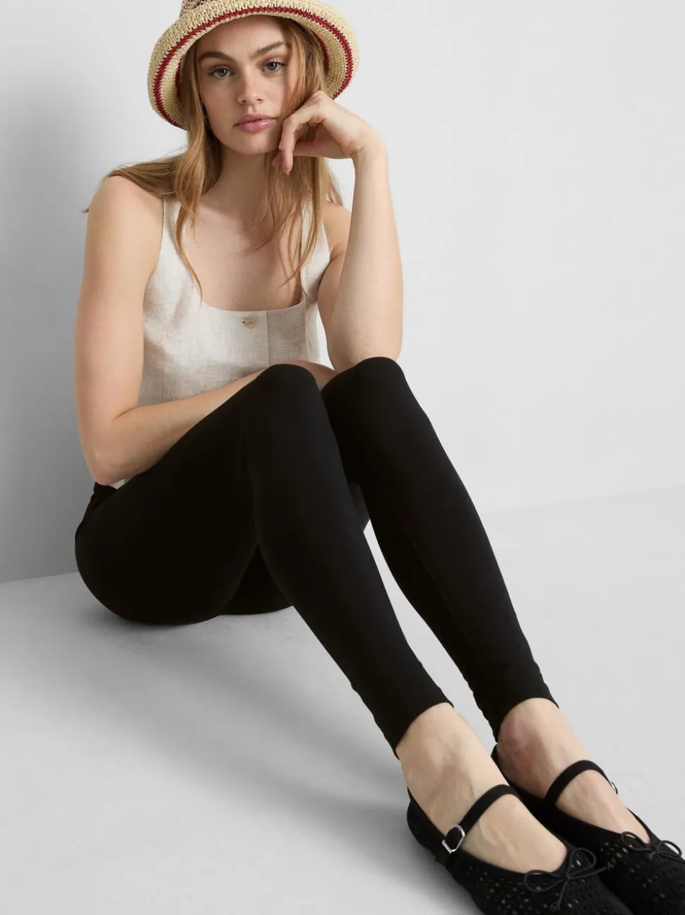 High-Waist-Leggings mit hohem Baumwollanteil
