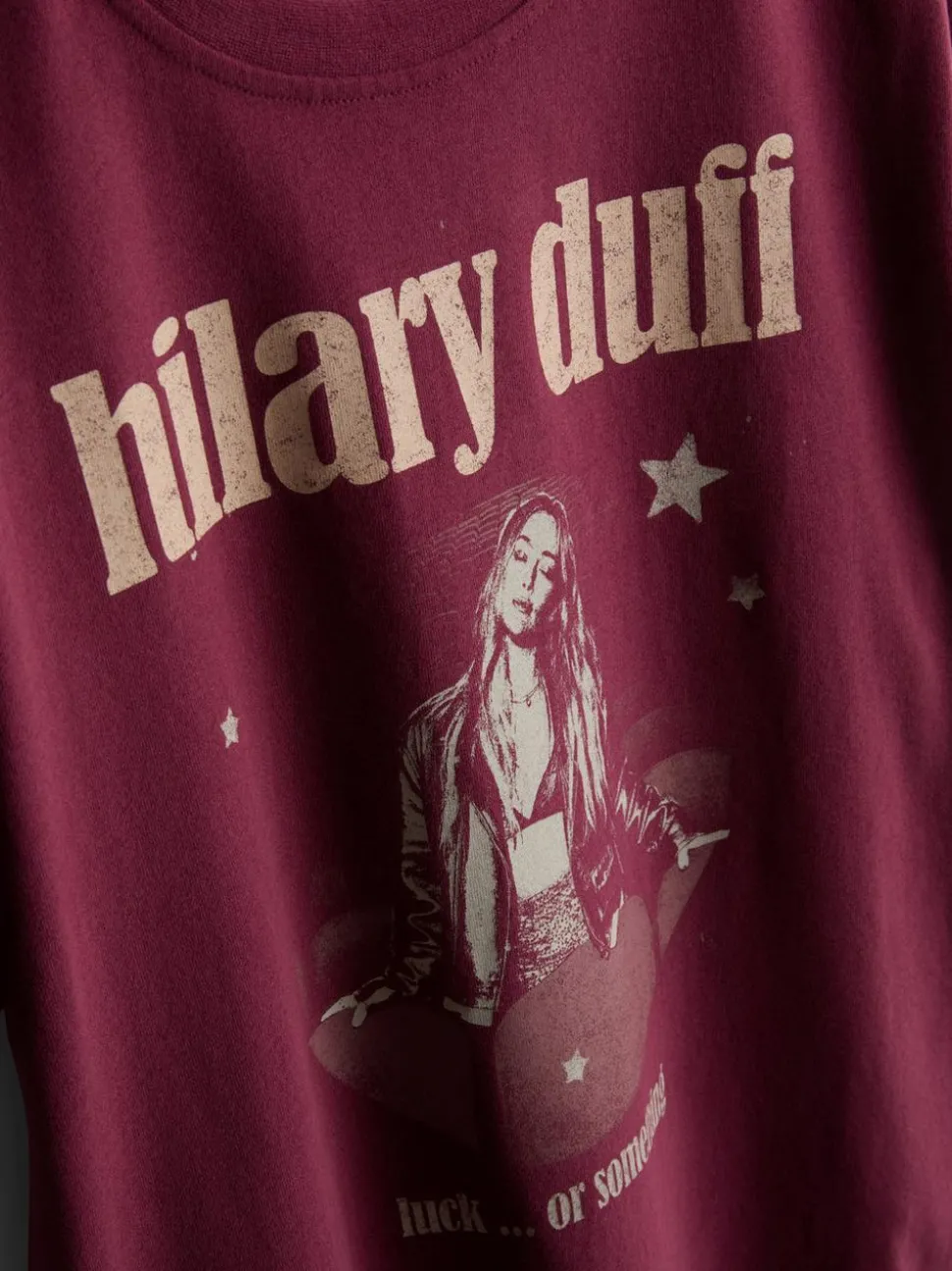 „Hilary Duff“ T-Shirt aus reiner Baumwolle mit Grafik
