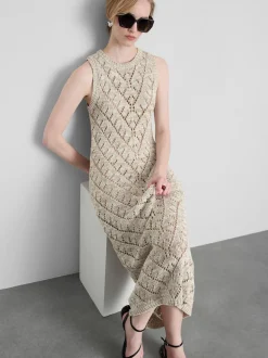 Häkel-Maxikleid mit geometrischem Muster