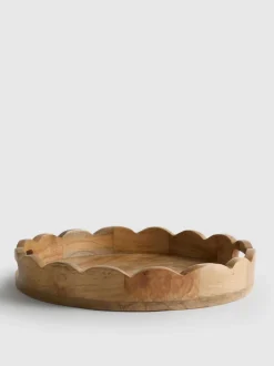 Holztablett mit bogenförmigem Rand