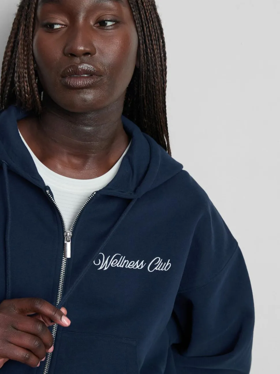 Hoodie mit Grafik, Reißverschluss und hohem Baumwollanteil