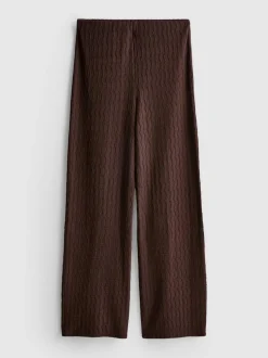 Hose in Knitteroptik mit weitem Bein