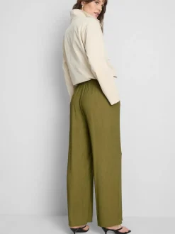 Hose in Knitteroptik mit weitem Bein
