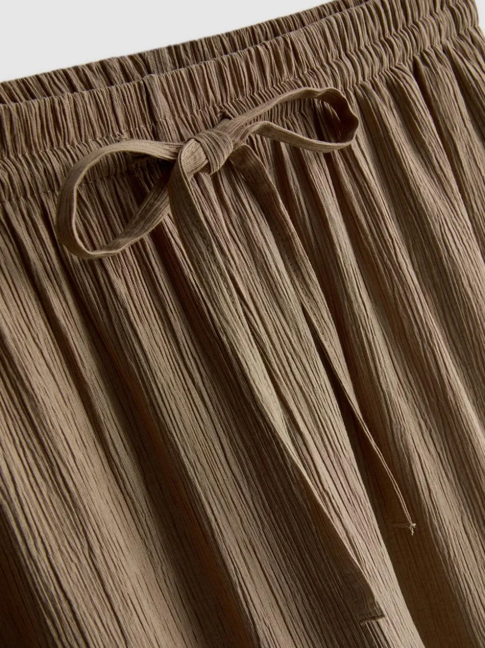 Hose in Knitteroptik mit weitem Bein