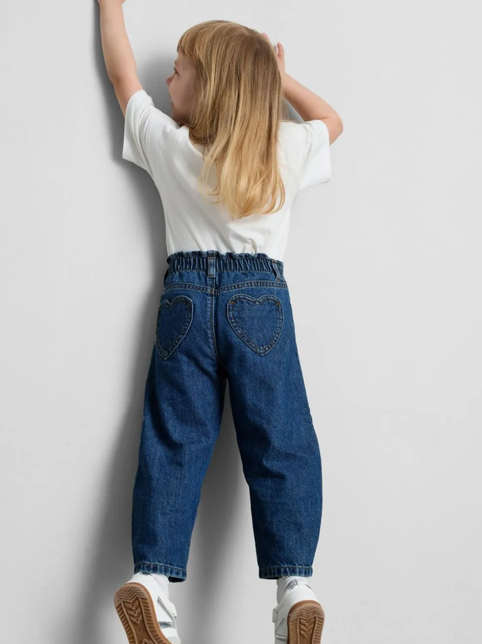 1–9 Jahre | Barrel-Jeans aus reiner Baumwolle mit Paperbag-Bund