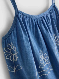 1,5–9 Jahre | Besticktes Chambray-Trägerkleid
