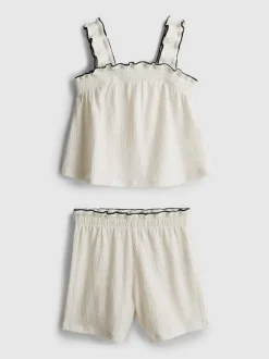 1,5–9 Jahre | Bluse und Shorts in Knitteroptik