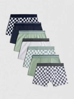 2–15 Jahre | Boxershorts mit hohem Baumwollanteil und Rennflaggenmuster, 7er-Pack