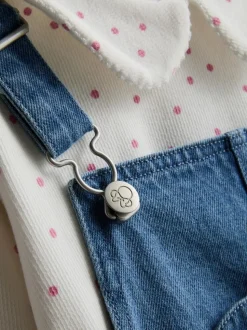 1–9 Jahre | „Disney Minnie Maus“ Top mit Kragen und Jeans-Latzkleid