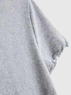 1,5–8 Jahre | Geripptes T-Shirt mit gekräuseltem Saum