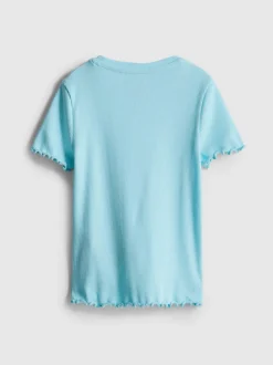 1,5–8 Jahre | Geripptes T-Shirt mit gekräuseltem Saum