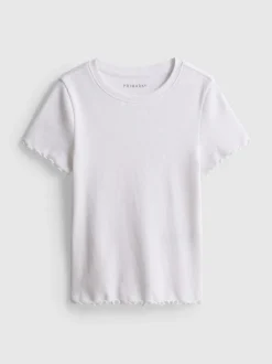 1,5–8 Jahre | Geripptes T-Shirt mit gekräuseltem Saum