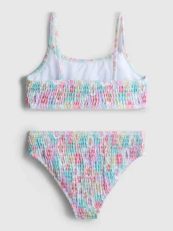 7–15 Jahre | Gesmokter Bikini mit Blumenmuster