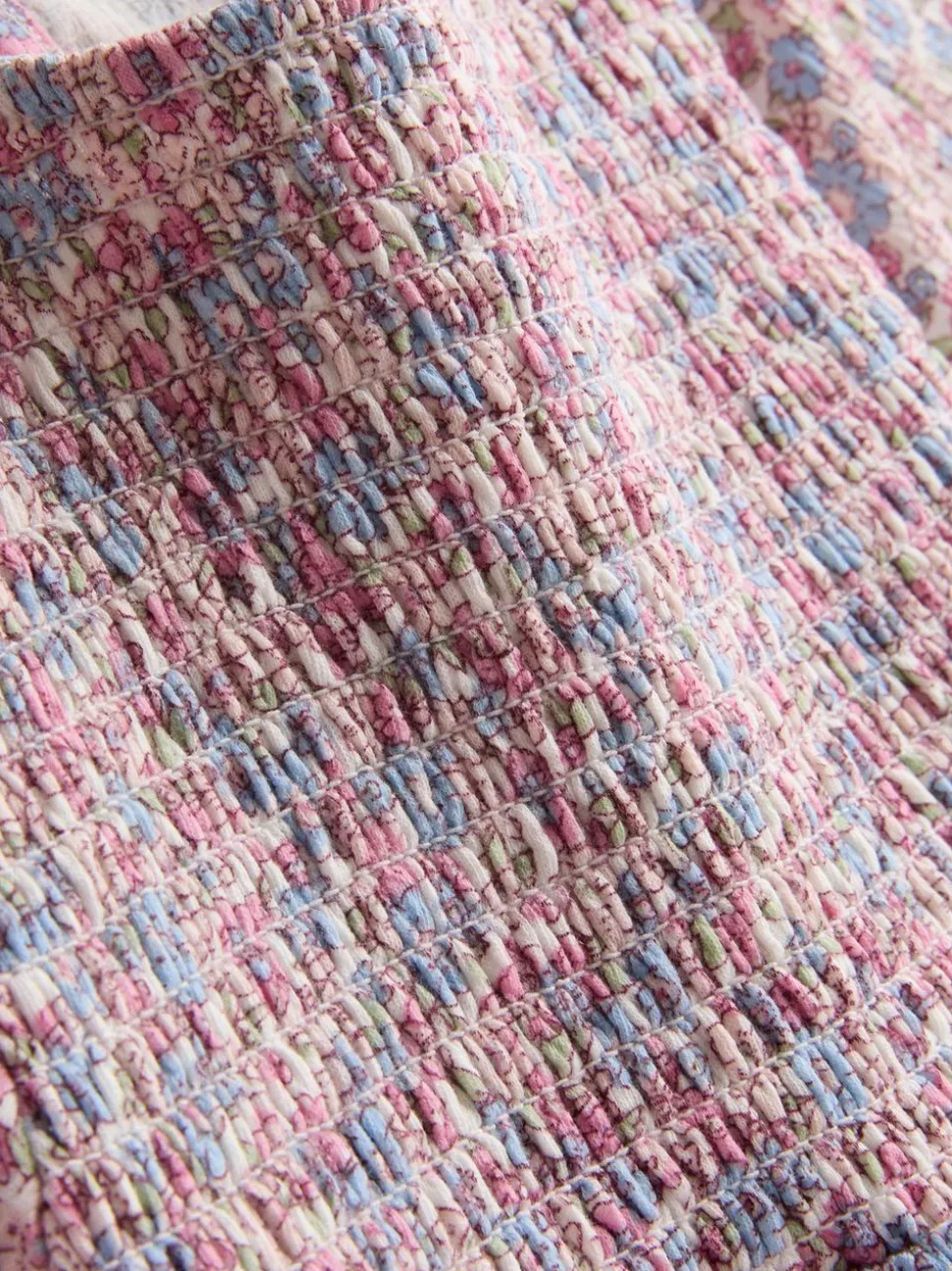 1–9 Jahre | Gesmoktes Kleid in Knitteroptik mit Ballonärmeln
