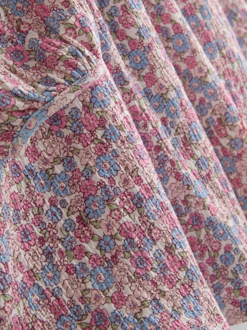 1–9 Jahre | Gesmoktes Kleid in Knitteroptik mit Ballonärmeln