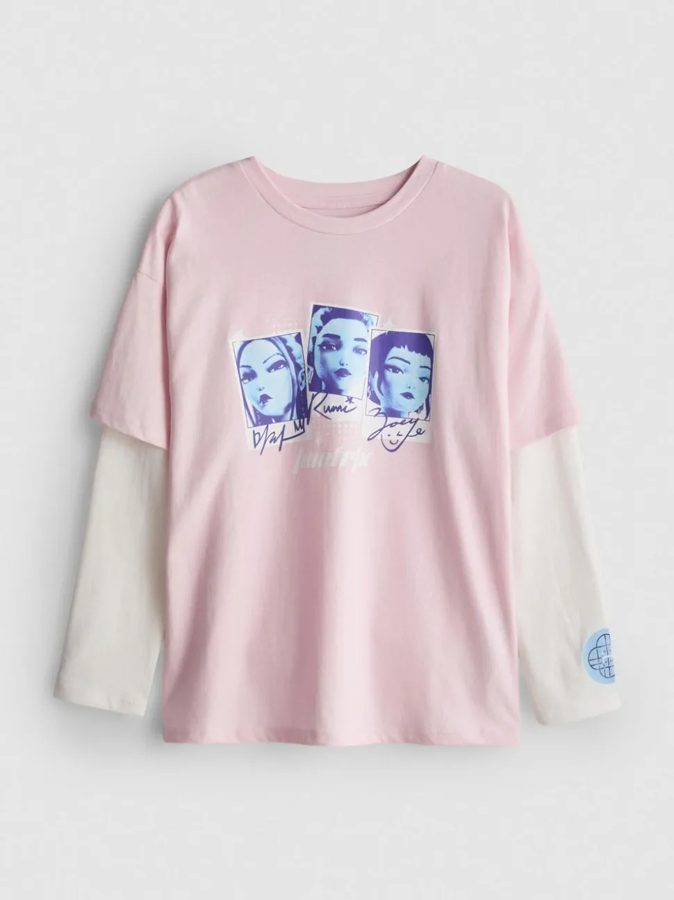 5–15 Jahre | „2-in-1 KPop Demon Hunters“ Langarm-Shirt im Lagenlook