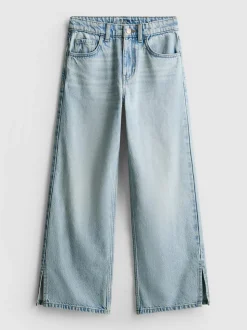 7–15 Jahre | Jeans mit weitem Bein und Schlitz am Saum