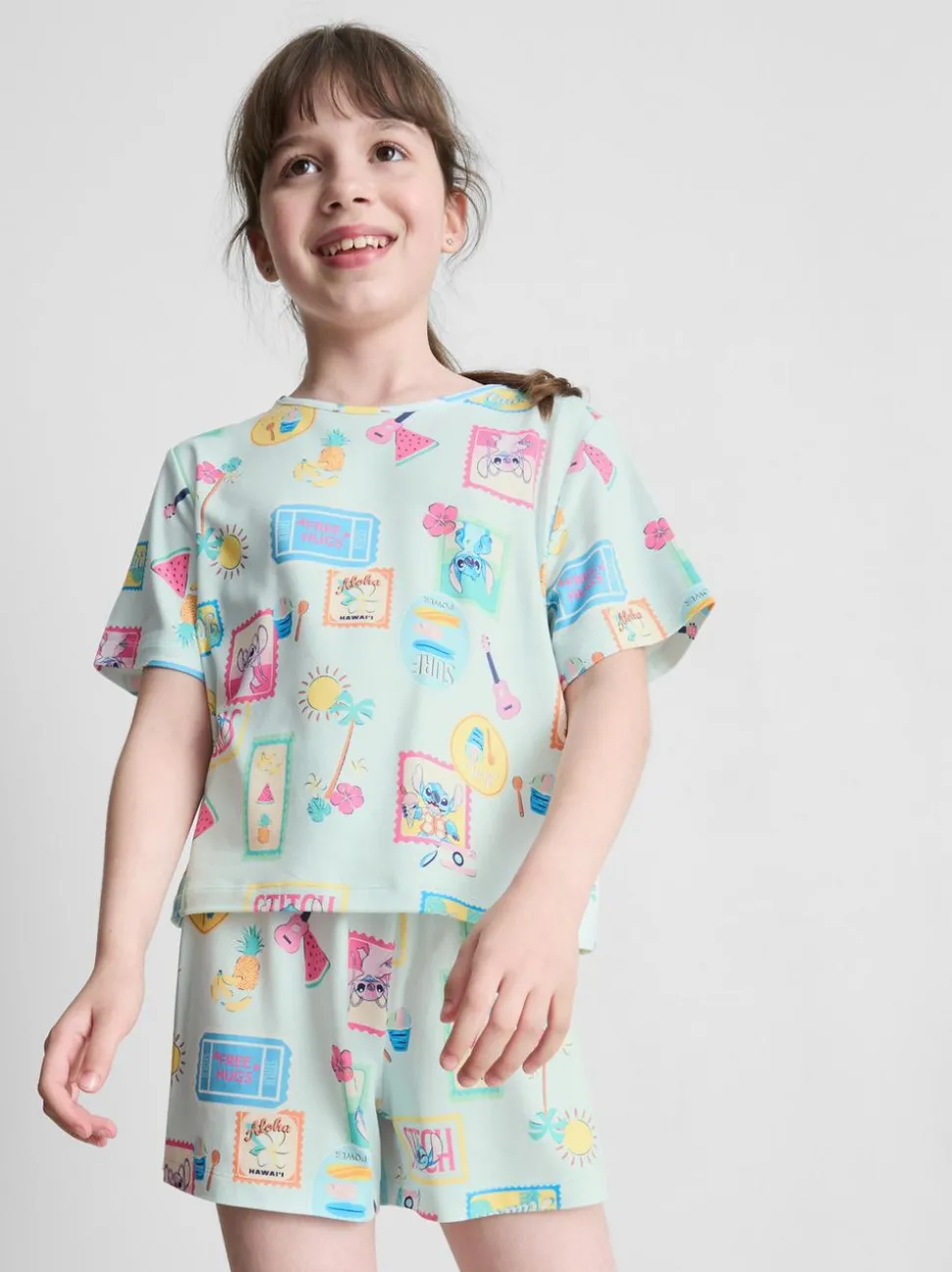 5–15 Jahre | Kurzer „Disney Stitch“ Schlafanzug mit geradem Top