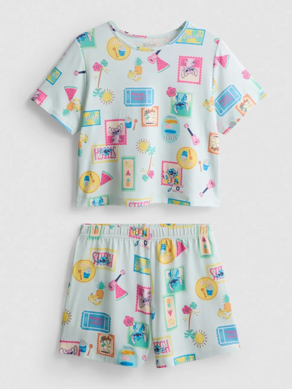 5–15 Jahre | Kurzer „Disney Stitch“ Schlafanzug mit geradem Top