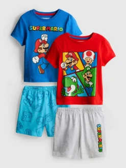 1,5–10 Jahre | Kurzer „Super Mario“ Schlafanzug, 2er-Pack