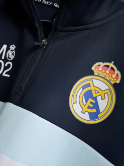 7–15 Jahre | „Real Madrid CF“ Sweatshirt mit halbem Reißverschluss