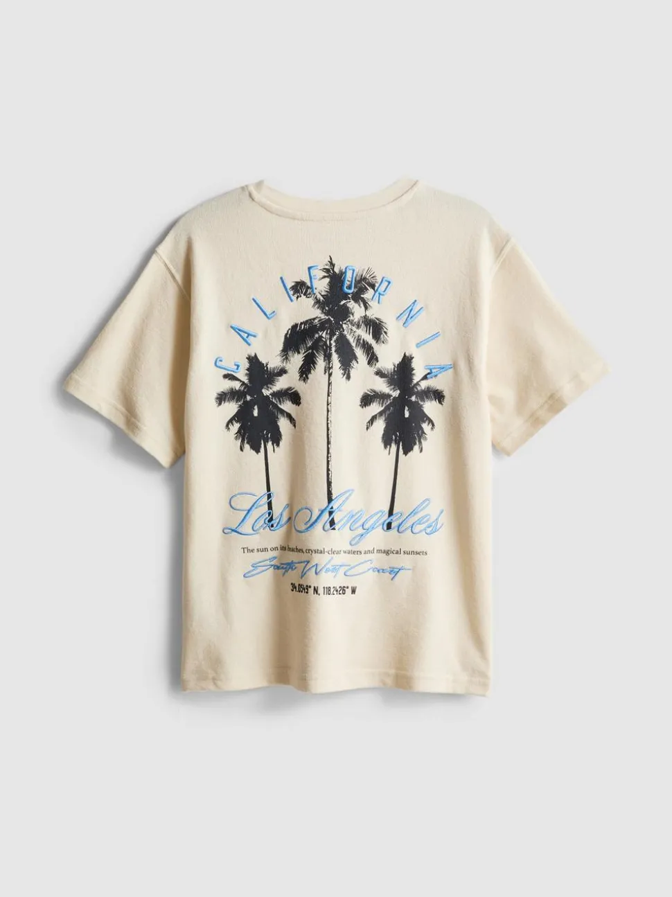 7–15 Jahre | Strukturiertes T-Shirt mit Palmen-Grafik