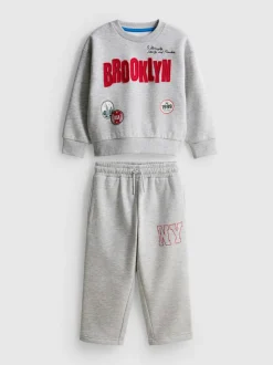 1–9 Jahre | Sweatshirt und Jogginghose mit hohem Modalanteil und „Brooklyn“-Grafik