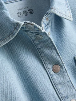 Jeanshemd aus Denim mit geradem Crop-Schnitt