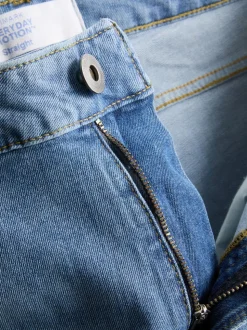 Jeans mit geradem Bein und mittlerer Leibhöhe