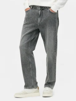 Jeans mit geradem Bein und mittlerer Leibhöhe