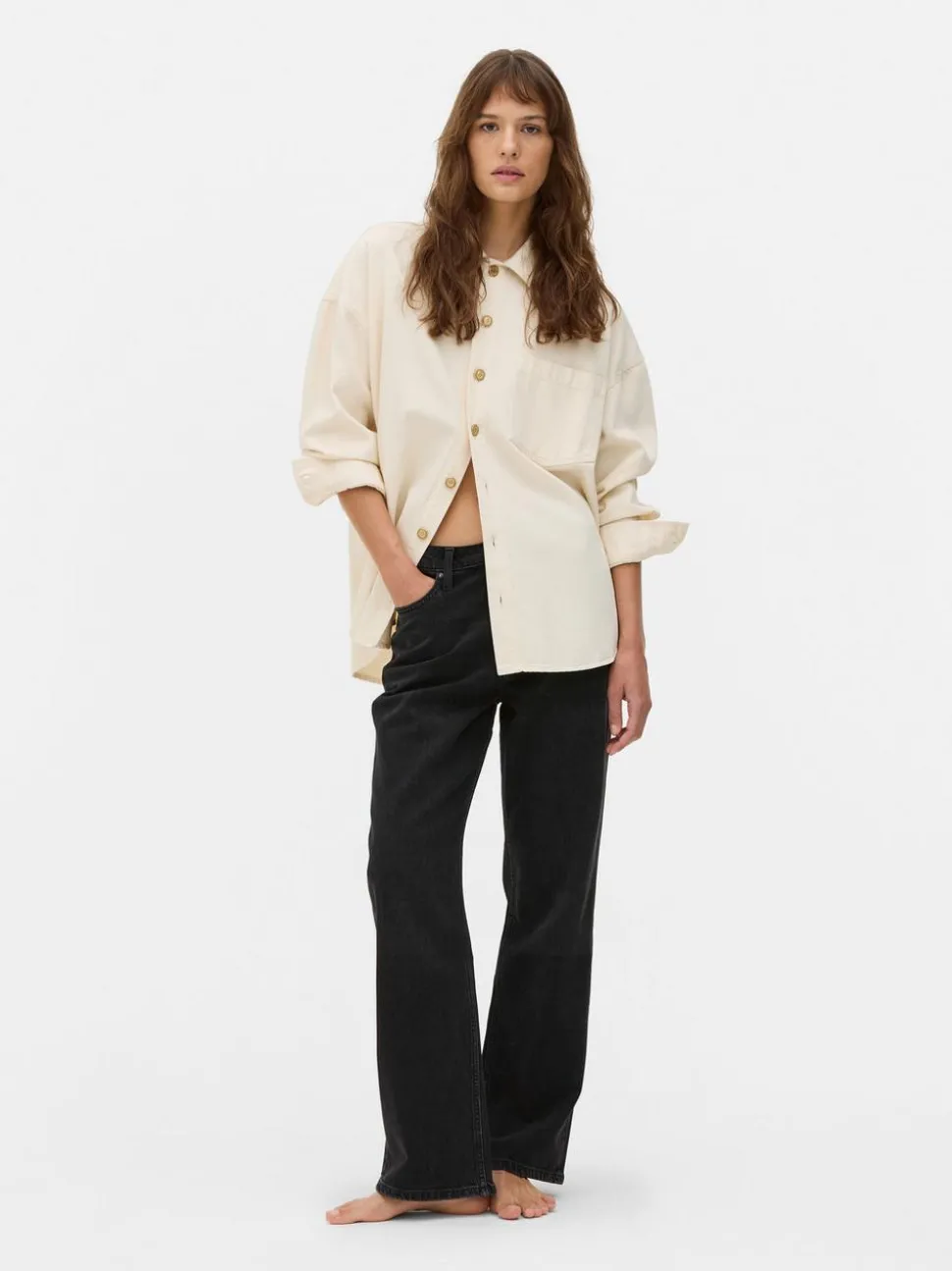 Jeans mit hohem Bund und geradem Bein