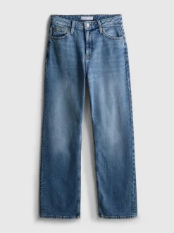 Jeans mit hohem Bund und geradem Bein