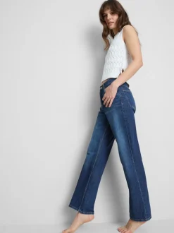 Jeans mit hohem Bund und geradem Bein