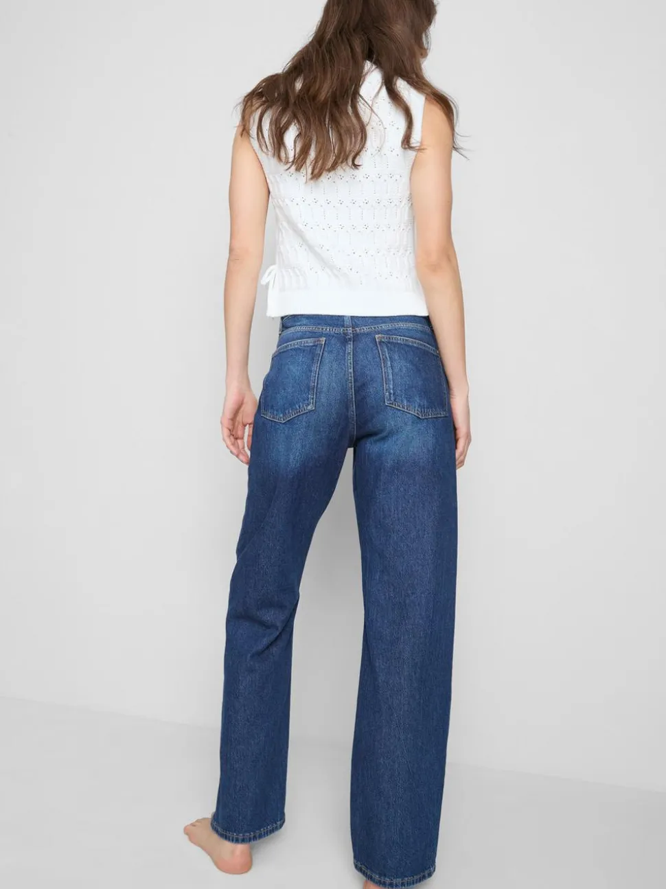 Jeans mit hohem Bund und geradem Bein
