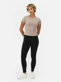 Jersey-Leggings mit hohem Bund