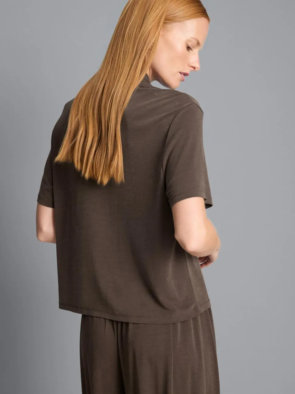 Jersey-T-Shirt mit Schluppe