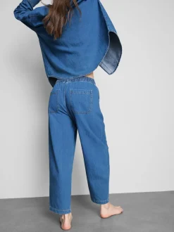 Jogginghose aus Baumwoll-Denim in konischer Form