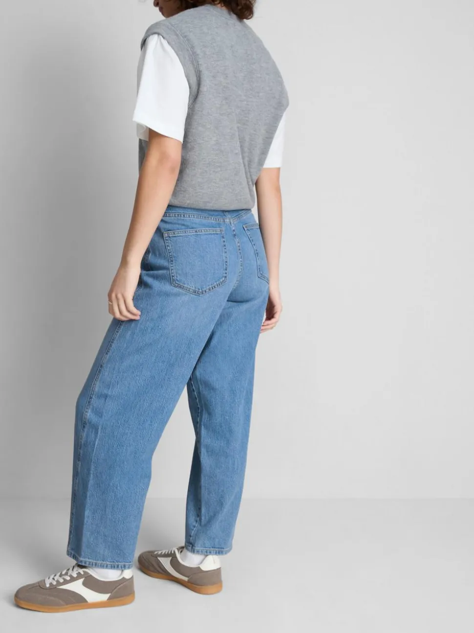 Konische Baumwoll-Jeans mit geradem Bein