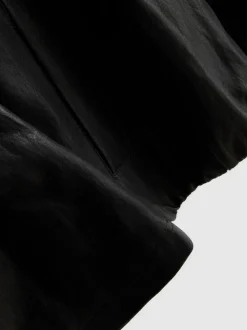 Kunstlederjacke mit Trichterkragen