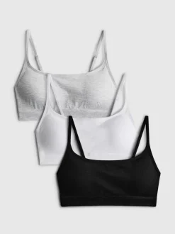 Kurze bügellose Bralette-BHs, 3er-Pack