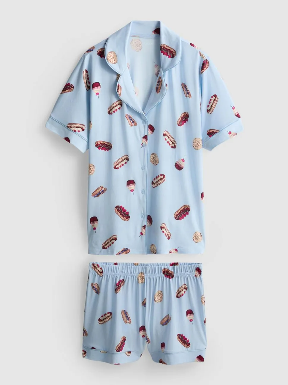 Kurzer Boyfriend-Schlafanzug mit Print