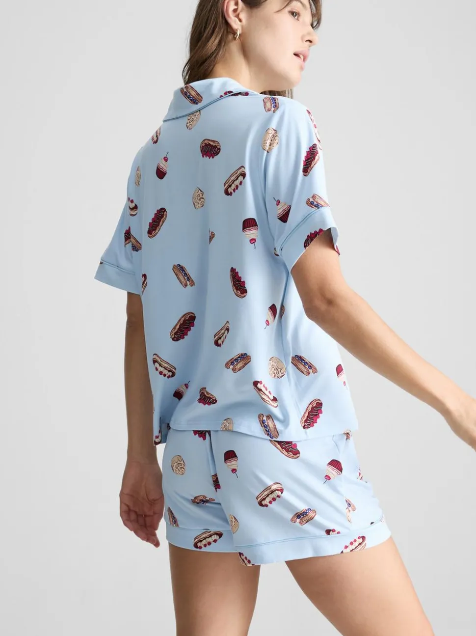 Kurzer Boyfriend-Schlafanzug mit Print