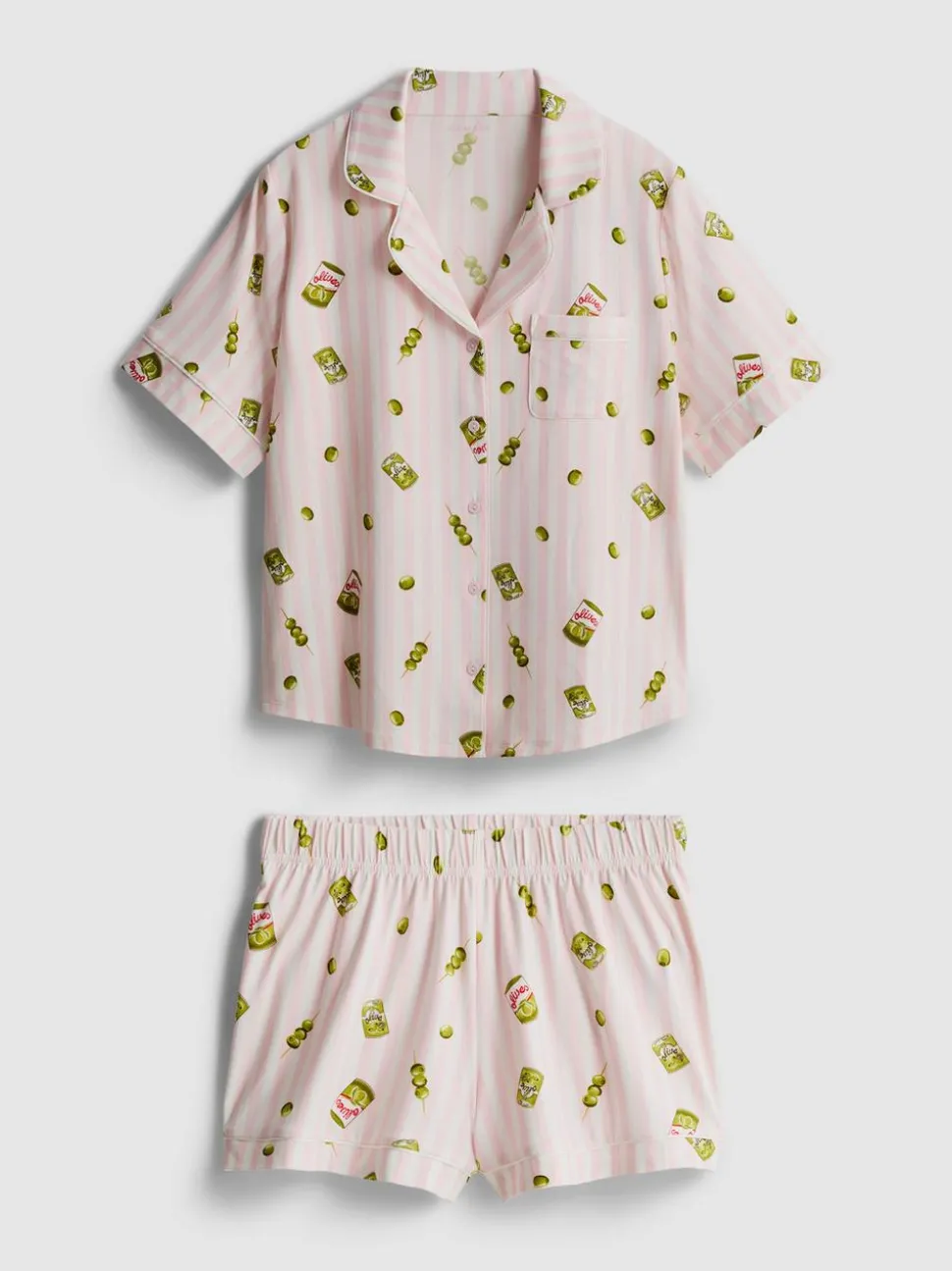 Kurzer Boyfriend-Schlafanzug mit Print