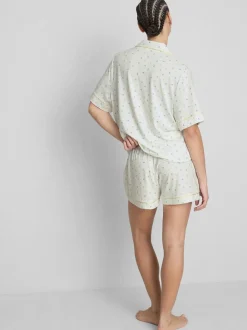 Kurzer Boyfriend-Schlafanzug mit Print
