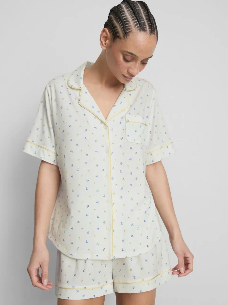 Kurzer Boyfriend-Schlafanzug mit Print
