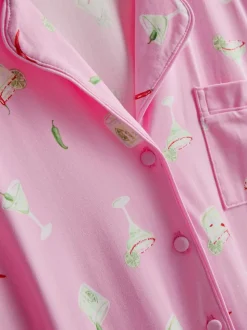 Kurzer Boyfriend-Schlafanzug mit Print