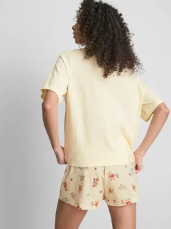 Kurzer „Disney Winnie Puuh“ Baumwoll-Schlafanzug mit Print