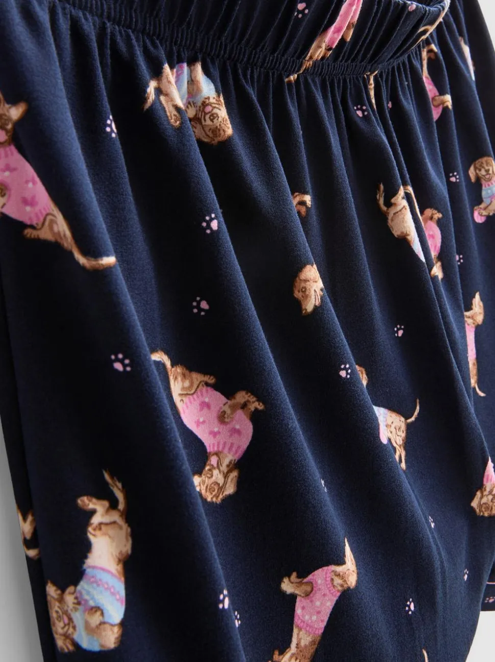 Kurzer „Love To Lounge“ Boyfriend-Schlafanzug mit Hunde-Print