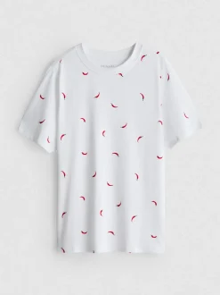 Kurzes T-Shirt aus reiner Baumwolle mit Grafik