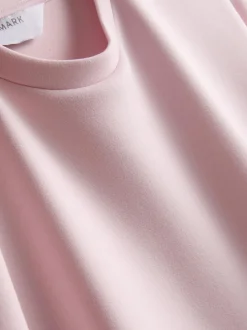Kurzärmeliges Sweatshirt mit überschnittenen Schultern